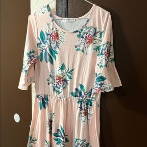 Floral Pink Midi Dress